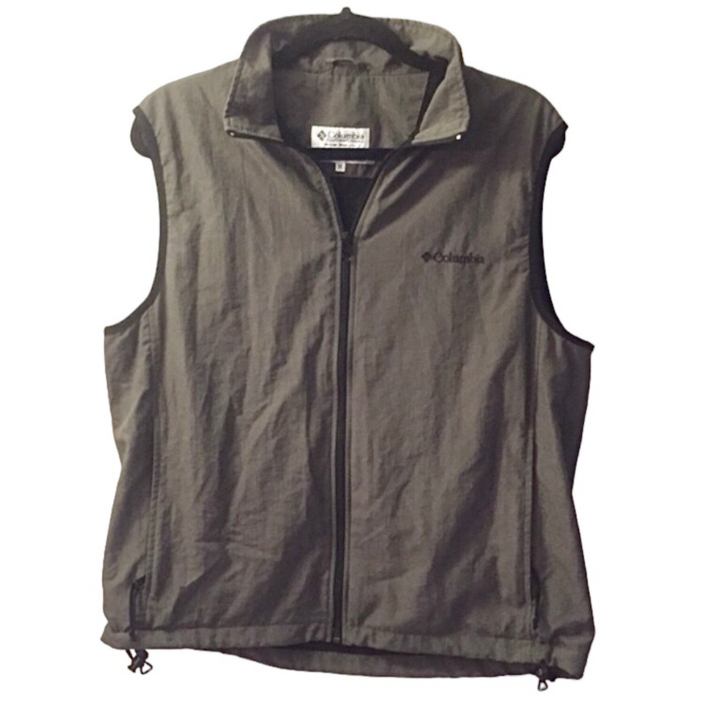 COLUMBIA OUTERWEAR Olive Green Full Zip Utility Vest
